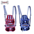 Canvas Stripe Chest Dog Backpack Carrier Any Legs Out Front Style Backpack Pet Carrier Double-Shoulder Dog Carrier Bag